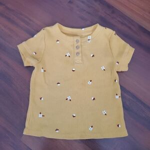 5/$30 Cat & Jack Mustard Kids Tee with Floral Accents